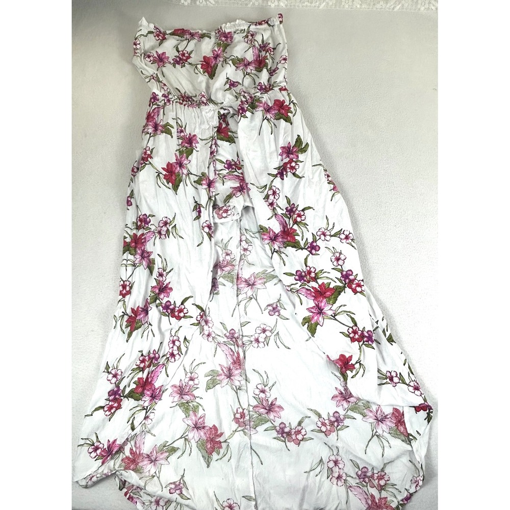 Ambiance Floral Romper Dress Women Medium White Boho